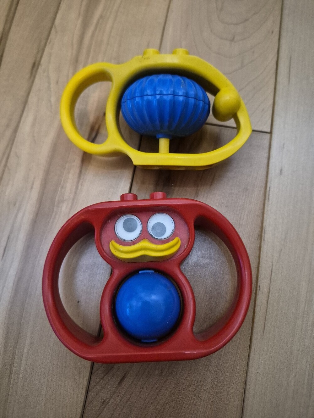 Vintage (1983) Lego Duplo duck rattle & fish rattle